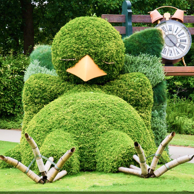 Фигуры из декоративных и живых цветов